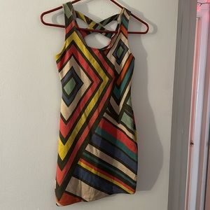 Used - Size S party dress, short and tight - stripes
